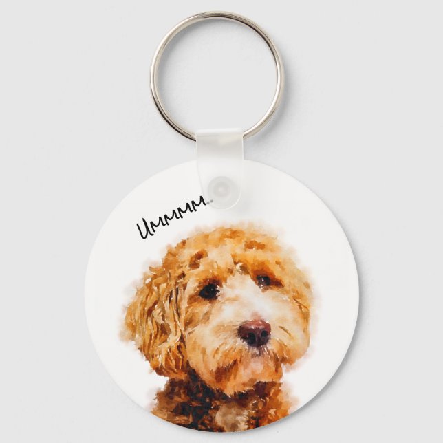 Porte-clés Motif de chien de caniche imprimé (Recto)
