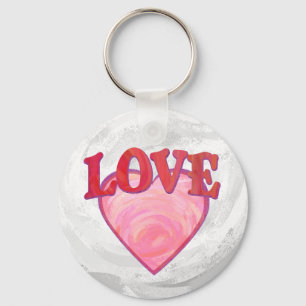 Porte-clés Motif de coeur d'amour rose