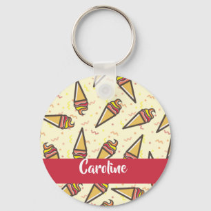 Porte-clés Motif de crème glacée personnalisé