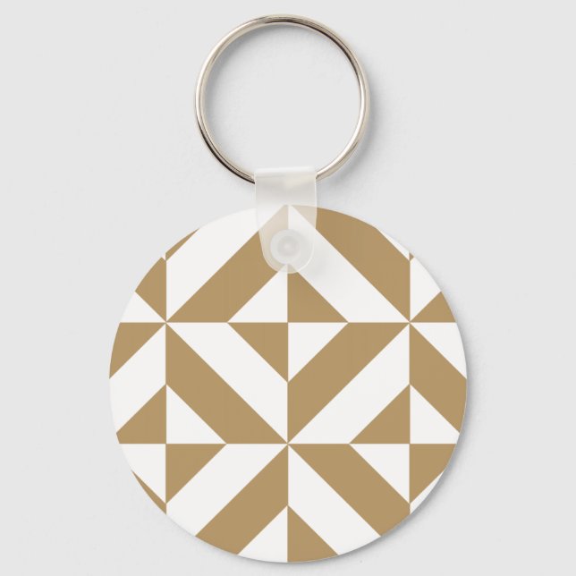 Porte-clés Motif de cube géométrique Brown (Recto)