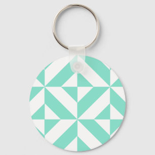 Porte-clés Motif de cube géométrique vert Seafoam