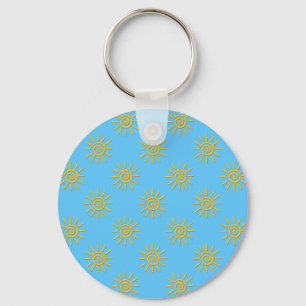 Porte-clés motif de dessin 3D Jaune Sun