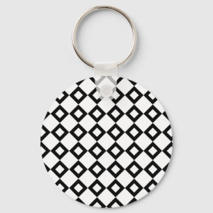 Porte-clés Motif de diamant blanc et noir