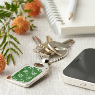 Porte-clés Motif de flocon de neige, Flakes blancs, Neige, Ve