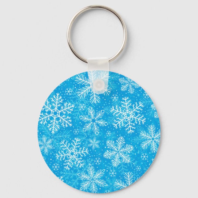 Porte-clés Motif de flocons blancs (Recto)