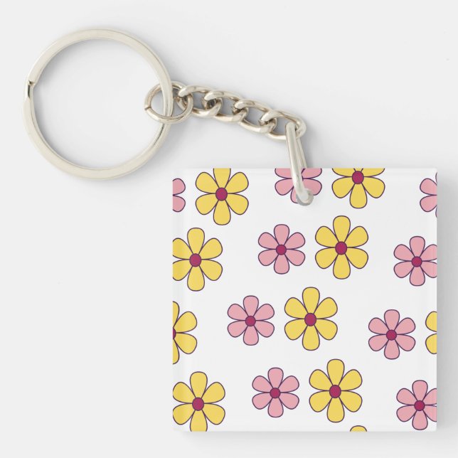 Porte-clés Motif de grandes fleurs mignonnes (Devant)