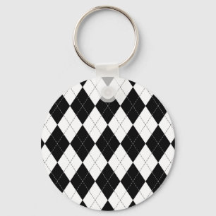 Porte-clés Motif de Jacquard géométrique noir blanc
