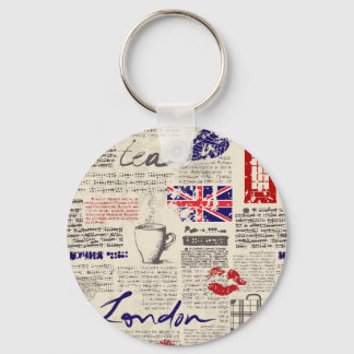 Porte-clés Motif de journal londonien