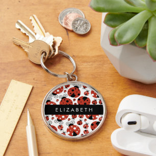Porte-clés Motif De Ladybugs, Red Ladybugs, Votre Nom