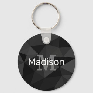 Porte-clés Motif de maillage géométrique gris foncé noir