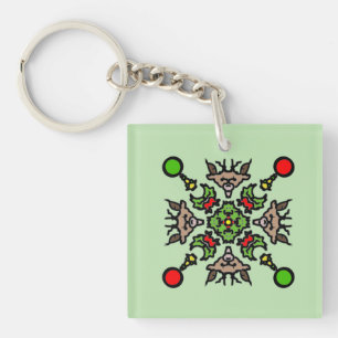 Porte-clés Motif de mandala de Noël