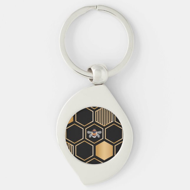 Porte-clés Motif de nid d'abeille (Devant)