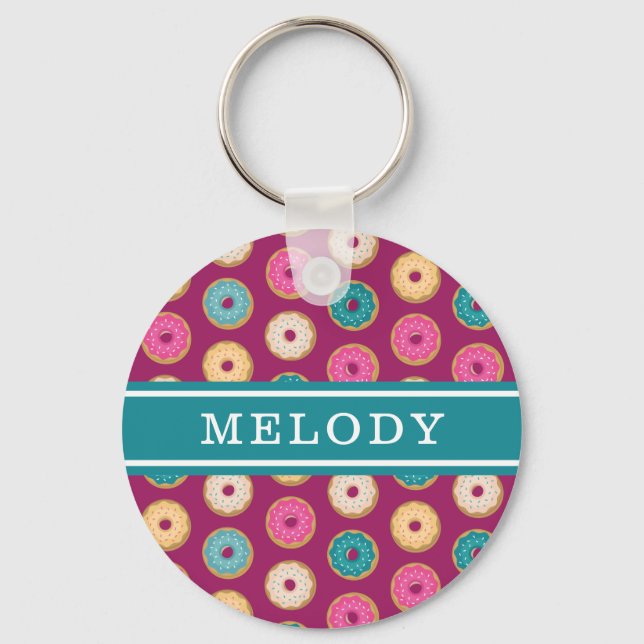 Porte-clés Motif de noix de muscade sur violet (Recto)