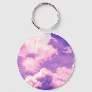 Porte-clés Motif de nuages de nébuleuse rose Abstrait
