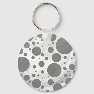 Porte-clés Motif de points Polka gris ardoise
