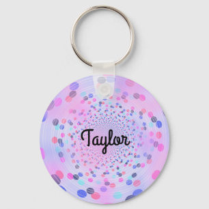 Porte-clés Motif de points tourbillonnants abstraits