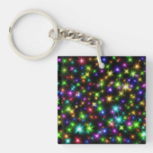 Porte-clés Motif de rayons d'étoile de Noël multicolore