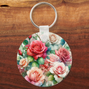 Porte-clés Motif de Rose lunatique