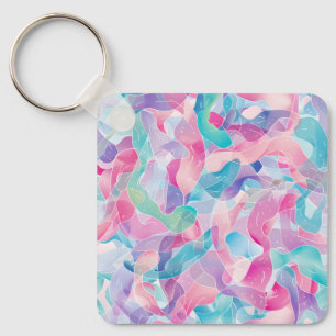 Porte-clés Motif de ruban abstrait pastel