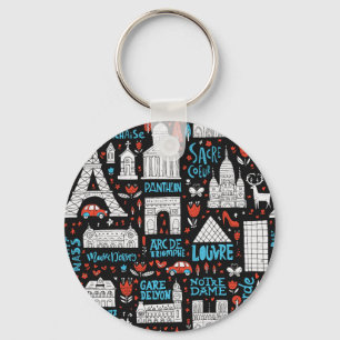 Porte-clés Motif de symboles de la France  