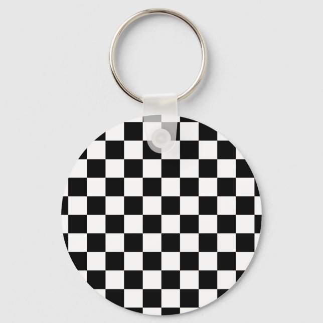 Porte-clés Motif de tableau de bord noir et blanc (Recto)
