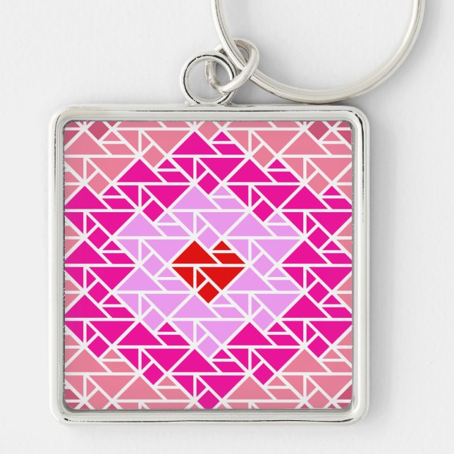 Porte-clés Motif de Tangram cardiaque (Devant)