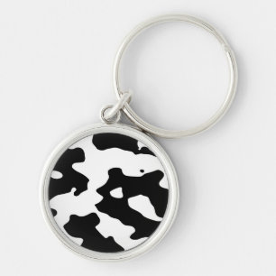 Porte-clés Motif de vache noir et blanc