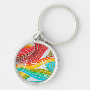 Porte-clés Motif de vague dessiné par des peintures