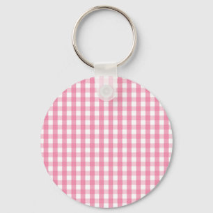 Porte-clés Motif de vérification En vichy rose
