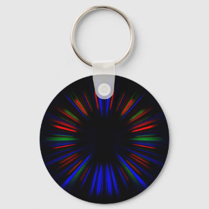 Porte-clés Motif d'éclatement bleu et rouge