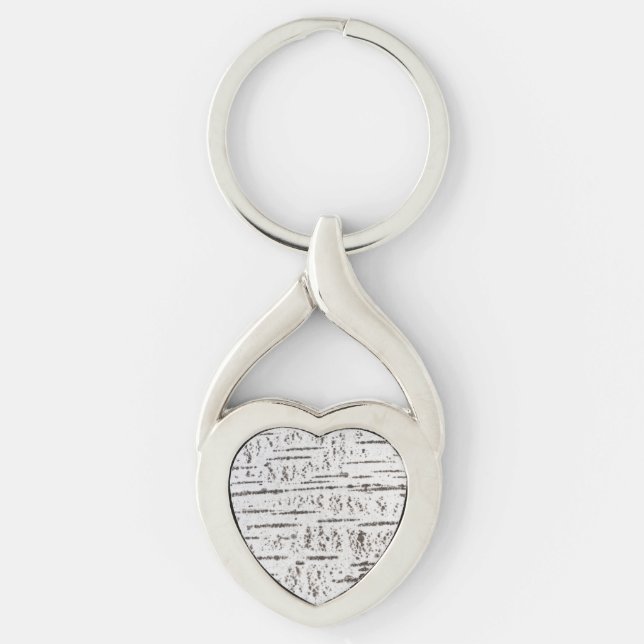 Porte-clés Motif d'écorce de bouleau (Devant)