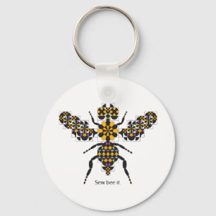 Porte-clés Motif d'édredon d'abeille de miel d'éblouissement