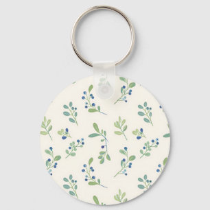 Porte-clés Motif délicat de myrtille et d'eucalyptus