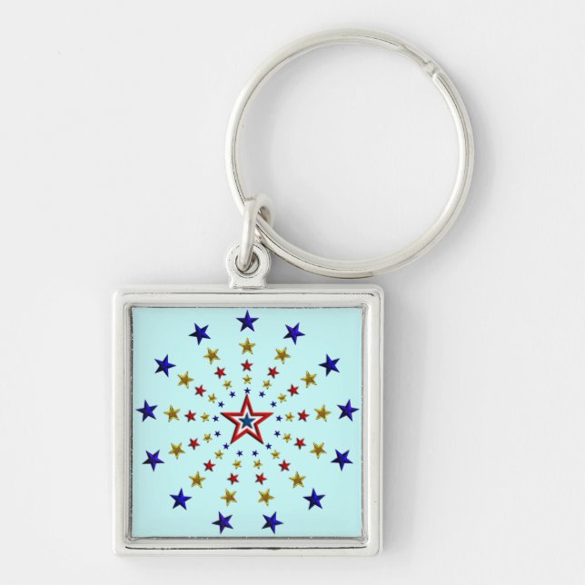 Porte-clés Motif des étoiles patriotiques (Devant)
