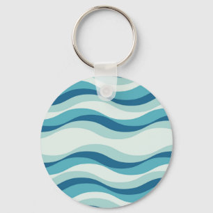 Porte-clés Motif des nuances de bleu des vagues