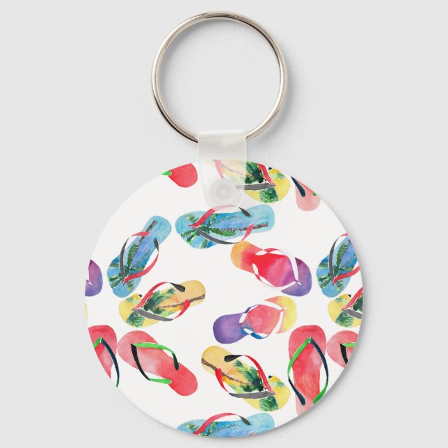 Porte-clés Motif des tongs de plage d'été (Recto)