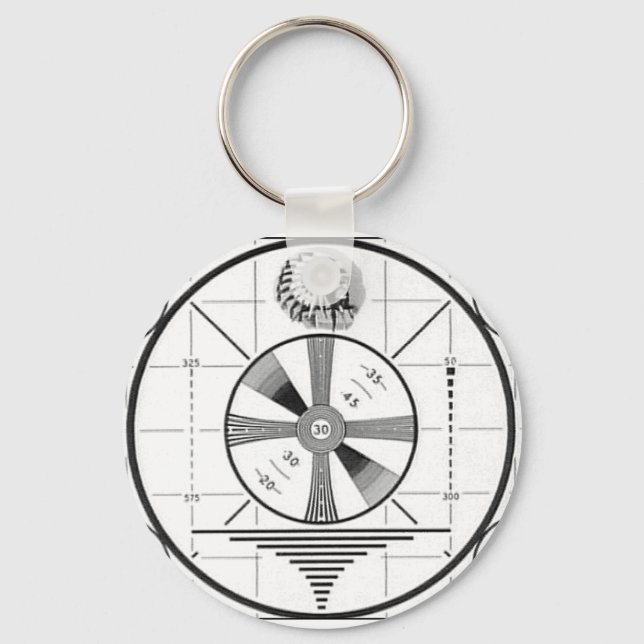 Porte-clés Motif d'essai de la télévision indienne Head (Recto)