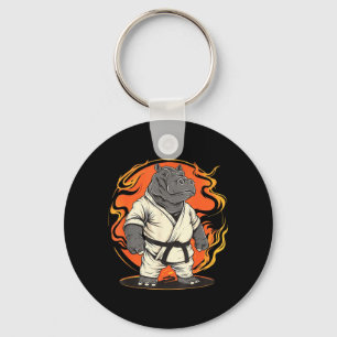 Porte-clés Motif d'hippopotame Karaté Taekwondo Jiu-Jitsu MMA