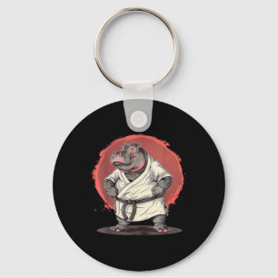 Porte-clés Motif d'hippopotame Karaté Taekwondo Jiu-Jitsu MMA