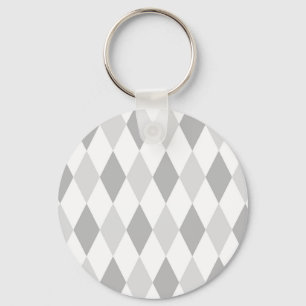 Porte-clés Motif diamant à deux arlequins gris