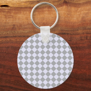 Porte-clés Motif diamant en gris et lavande