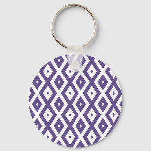 Porte-clés Motif diamant ultra violet et blanc