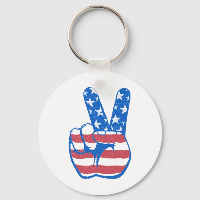 Porte-clés Motif du drapeau américain de la paix (Recto)