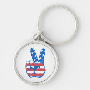 Porte-clés Motif du drapeau de l'Amérique de la paix