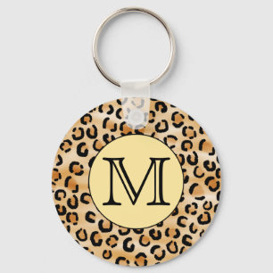 Porte-clés Motif Empreinte de léopard Monogramme personnalis