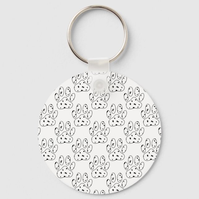 Porte-clés Motif Empreinte de patte dalmate (Recto)