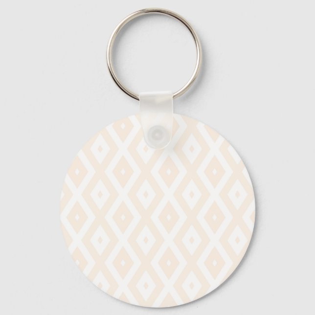 Porte-clés Motif en diamant beige et blanc (Recto)