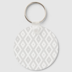 Porte-clés Motif en diamant gris clair et blanc
