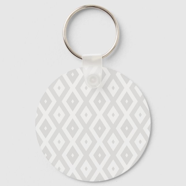 Porte-clés Motif en diamant gris clair et blanc (Recto)
