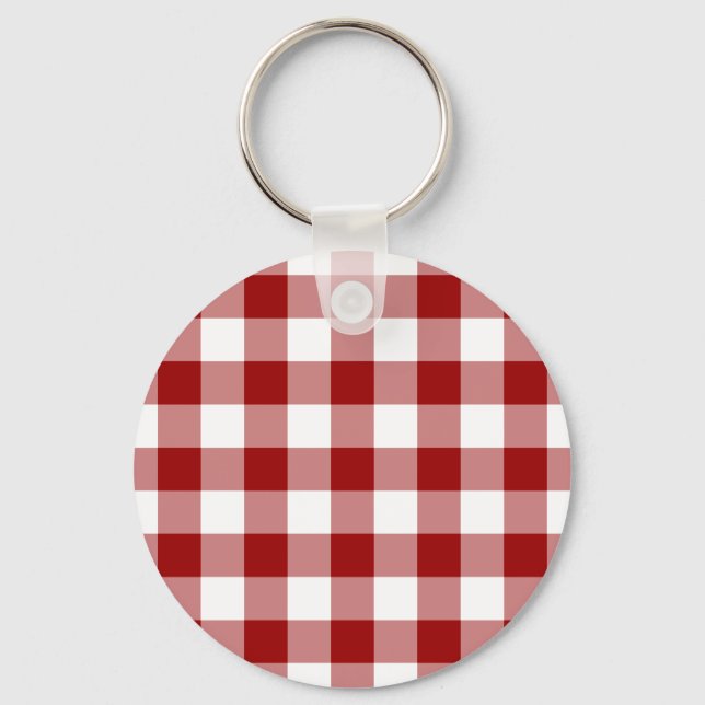 Porte-clés Motif En vichy rouge et blanc (Recto)